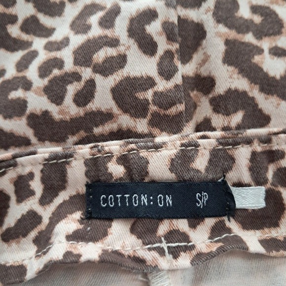 COTTON ON SP Leopard Print Mini Skirt Asymmetrical Button‎ Front Detail Side Zip - Picture 5 of 6